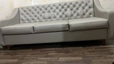 выкуп мебели: Прямой диван, цвет - Серый, Б/у