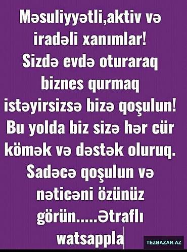 ev isleri ilanlari: Çağrı mərkəzi operatoru tələb olunur, Yalnız qadınlar üçün, İstənilən yaş, Təcrübəsiz — 1