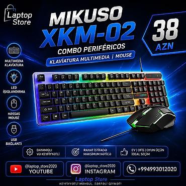 MIKUSO XKM-02 Klaviatura + Mouse Dəsti — 38 AZN ⌨️ Multimedia