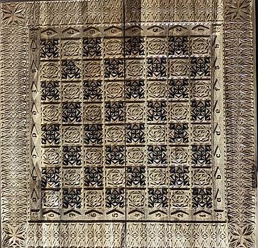 Настольные игры: Набор настольных игр 3-в-1 из натурального дерева с резьбой — 3