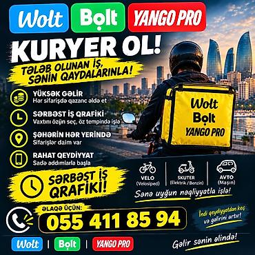 baki is elani: Sürücü-kuryer tələb olunur, Şəxsi nəqliyyat vasitəsi ilə, İşəmuzd ödəniş, Təcrübəsiz — 1