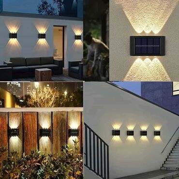 Rasveta: 6 LED solarnih zidnih svetala za spoljnu upotrebu/2 komada. Opremljen — 3