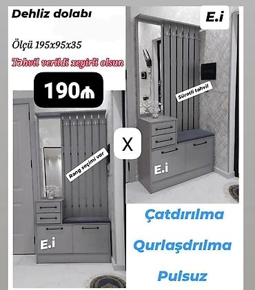 Dəhliz dolabları: Dehliz dolabı – ölçü 195×95×35 sm - Asma paltarlar üçün çoxsaylı — 1