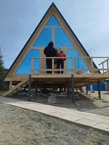 Продажа дач: A‑frame домик (треугольный “А‑образный” каркас) с панорамным — 9