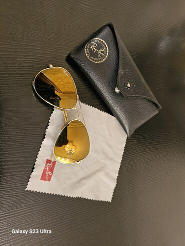 Eynəklər: Original ray ban aviator larg metal eynək italiadan alınıb çox az