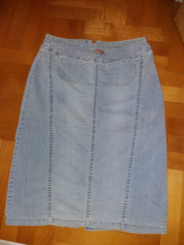 teksas suknja sa slicem: M (EU 38), Mini, bоја - Svetloplava