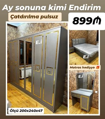 реставрация мебели в баку: 2 təknəfərlik çarpayı, Termo, Dolab, 2 tumba, Azərbaycan, Yeni