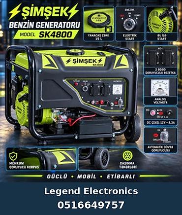 pec satilir: Elan başlığı: Benzin generatoru Şimşek, SK4800, Benzin, 3,5 kVt, 220 V — 1