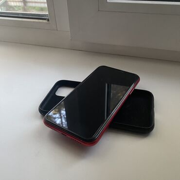 телефон режим 11: IPhone 11, Б/у, 128 ГБ, Красный, Защитное стекло, Чехол
