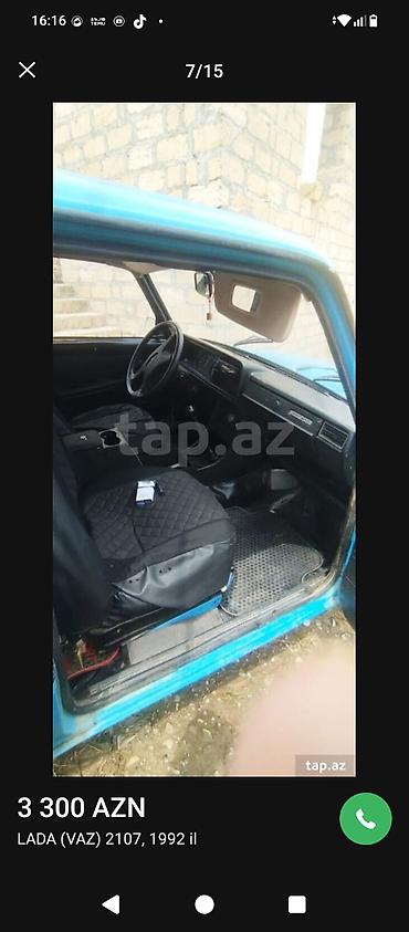 VAZ (LADA): LADA (VAZ) 2107 – 1992 il Qiymət: 3 300 AZN - Kuzov: sedan, mavi — 8