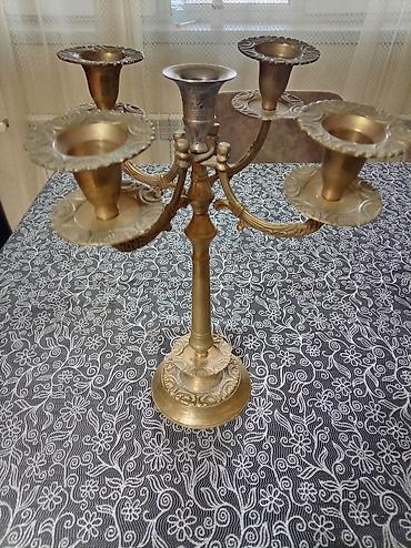 ev saati: Metal şamdan – 5 qollu, klassik dizayn - Material: tökmə metal — 2