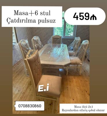 tek stul: Qonaq otağı üçün, Yeni, 6 stul