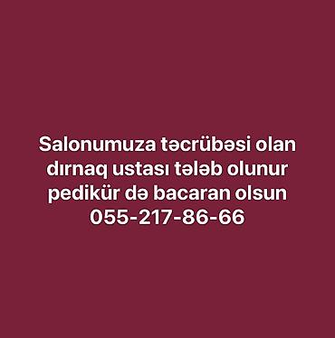 usta yeri: Dırnaq ustası tələb olunur, Yerin icarəsi — 1