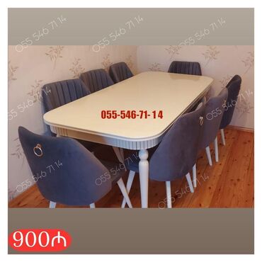 Sifarişlə masa və oturacaq dəstləri: Dördbucaq masa, Qonaq otağı üçün, Digər adam sayı, Zəmanətsiz — 7