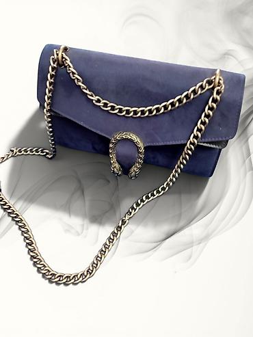 бархат: Женская сумка через плечо Gucci - Материал: бархат/велюр глубокого — 1