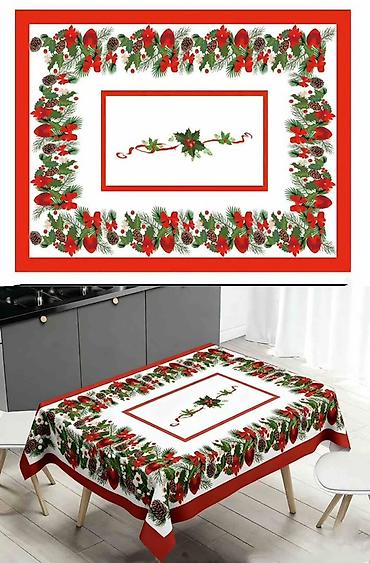 roze draperije: Novogodisnji stoljnjaci Cene i dimenzije: 140×140cm- 1500din — 5