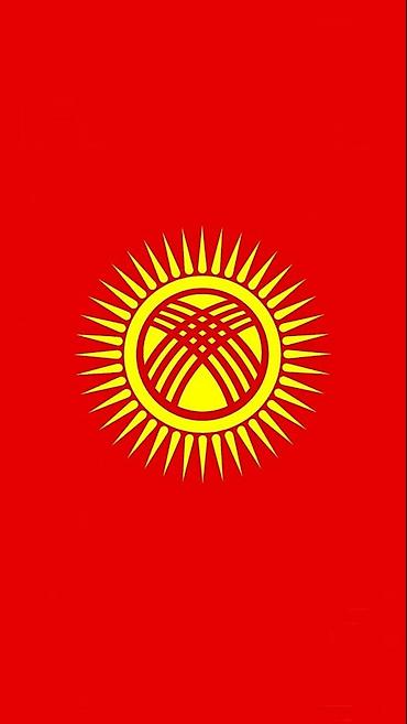 картинки о кыргызстане: Флаг Кыргызстана - Классический дизайн: красное полотнище с жёлтым — 1