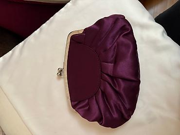 Çantalar: Bənövşəyi-sümük rəng tonlarında gecə çantası (clutch) - Material — 2