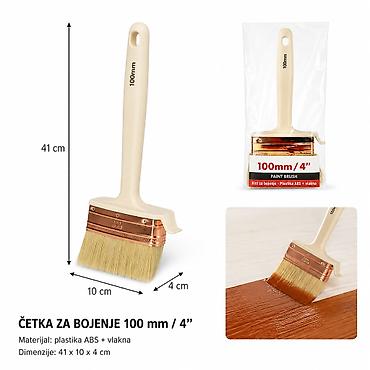 KMT Drvena plastična drška – četka za bojenje 100 mm / 4" Opis: -