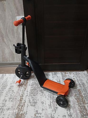 elektrikli scooter en ucuz: Uşaq üçün 3 təkərli skuter - Rəng: narıncı-qara - Ön tərəfdə iri — 1