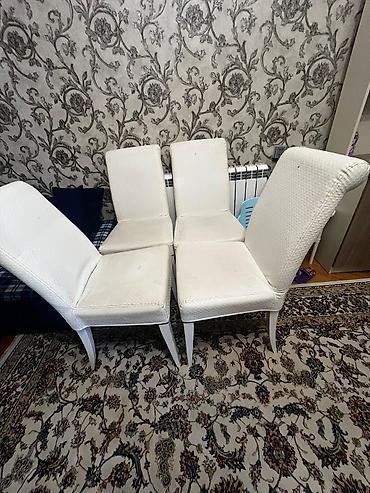islenmis masa: Qonaq otağı üçün, İşlənmiş, Qatlanmayan, rəng - Ağ Stul — 1