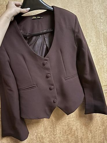 xonca ucun sokolad: Qadın üçün tünd qəhvəyi qısa jaket - Marka: Atilin Moda (etiketdə — 2