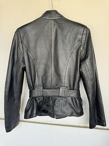 Muška odeća: Kožna jakna – crna, biker stil - Materijal: prava koža, glatka — 3