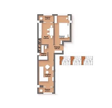 Продажа квартир: 2 комнаты, 63 м², Советская/Скрябина Элитка, 3 этаж, ПСО (под самоотделку) — 5