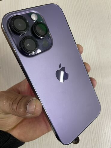 Apple iPhone: IPhone 14 Pro, Б/у, 128 ГБ, Голубой, Защитное стекло, Чехол, 86 %