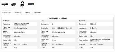 Druga oprema za računare i laptopove: GAMDIAS POSEIDON E3 – 3‑u‑1 gejming set (tastatura + miš + slušalice) — 4