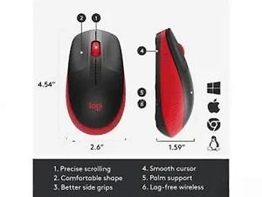Kompjuterski miševi: Bežični miš Logitech (crno-crveni) - Ergonomski oblik za udobno na lalafo.rs — 14 Kompjuterski miševi: Bežični miš Logitech (crno-crveni) - Ergonomski oblik za udobno — 14