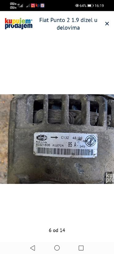 Ostalo: Fiat Punto II 1.9 JTD/dizel – u delovima Raspoloživi originalni — 6