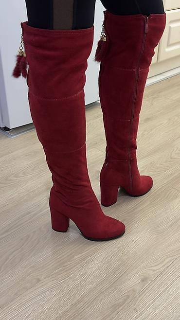 Сапоги: Сапоги, 38.5, Б/у, цвет - Красный, Бесплатная доставка — 4