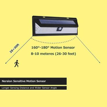 LED lampalar: Günəş ☀️⛅ enerjisi ilə işləyən sensorlu işıq lampa fasad divar önü — 7