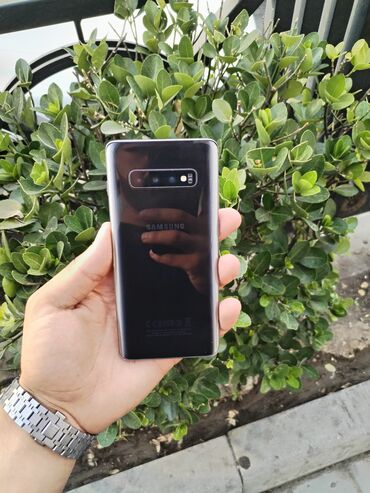 telefon qiymetleri 2019: Samsung Galaxy S10 Plus, 128 GB, rəng - Ağ, Düyməli, Barmaq izi, İki sim kartlı