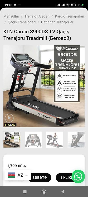 cardio: Trenajor çox yaxşı vəziyyətdədir.baha alinib.KLN Cardio S900DS TV — 7
