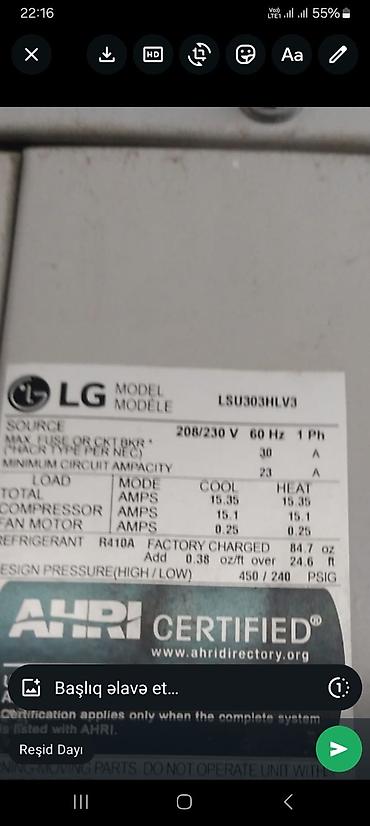 iphone 7 mini: Kondisioner LG, Yeni, 100-dən çox kv. m, Split sistem, Kredit yoxdur, Pulsuz quraşdırılma — 3