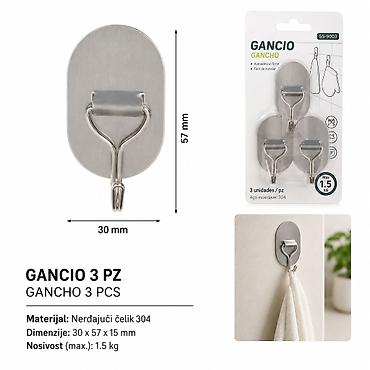 KMT Inox ovalni kuka (3 kom) 3280331 Praktičan set samolepljivih kuka