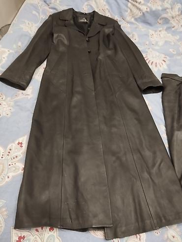 черный кожаный плащ: Плащ, Классическая модель, Однобортная модель, 3XL — 3