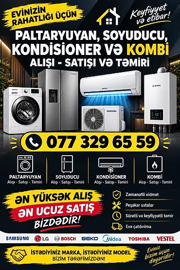 Təmizlik xidmətləri: Paltaryuyan, Soyuducu, Kondisioner və Kombi – alışı, satışı və təmiri — 1
