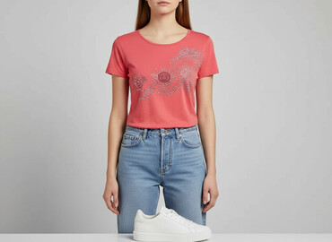 neon t shirty: Versace, T-shirt damski, rozmiar S