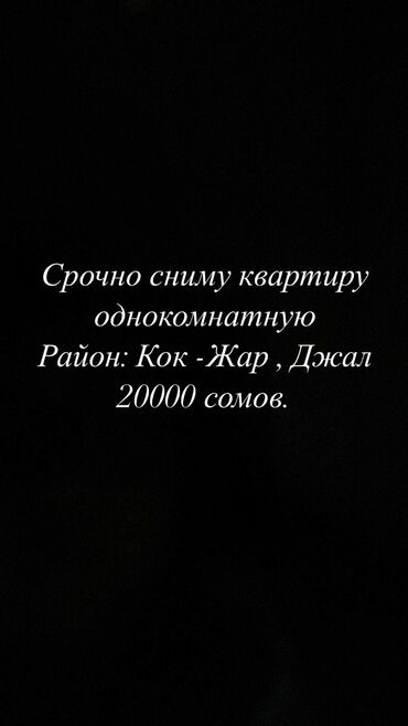 срочно сниму однокомнатную квартиру: 1 бөлмө, 8 кв. м, Эмереги менен, Эмерексиз