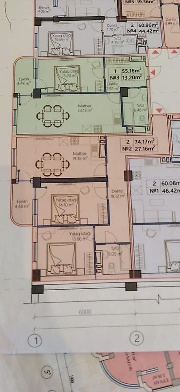 Yeni tikili: Yeni tikili binada mənzil planı və çılpaq təhvil mərhələsində daşınmaz — 1