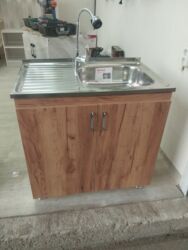 стол из нержавейки: Кухонная мойка, Врезной способ установки, Материал: Металл, Размер: 80 x 50 см