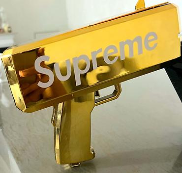 oyuncaq pul: Məhsul: Supreme qızılı “Money Gun” (pul atıcı) Təsvir: - Parlaq — 5