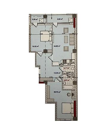 3 комнаты, 93 м², Южная Магистраль Элитка, 4 этаж, ПСО (под самоотделку)