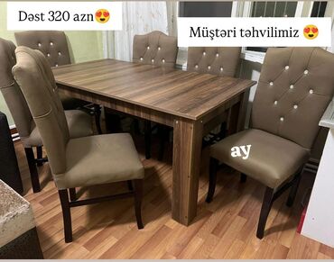 Masalar: Qonaq otağı üçün, Yeni, 6 stul