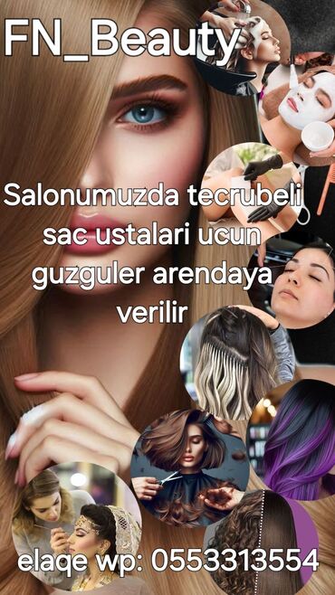 salona xadime: Saç ustası tələb olunur, Yerin icarəsi, 1-2 illik təcrübə