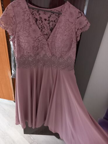 haljina od skube: 2XL (EU 44), bоја - Ljubičasta, Večernji, maturski, Kratkih rukava