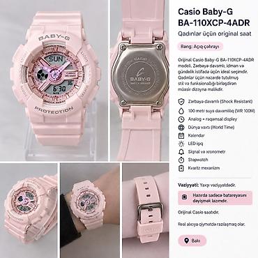 İşlənmiş, Qol saatı, Casio, rəng - Çəhrayı